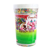 Premier win Rainbow decor colored cereal for cake decoration, 500g jar