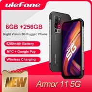（Weekend promotion）Ulefone Armor 11 5G Rugged Mobile Phone 8GB +256GB Android 11 Waterproof Smartphone 48MP 5200mAh NFC Wireless Charging Cellphone