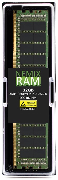 NEMIX RAM 32GB (1X32GB) DDR4 3200MHZ PC4-25600 ECC RDIMM Registered Server Memory Compatible with De