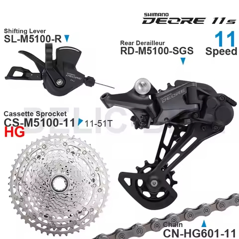 SHIMANO DEORE 11Speed Groupset SL-M5100 Shifter RD-M5100 Rear Derailleur Cassette 51T Chain parts fo