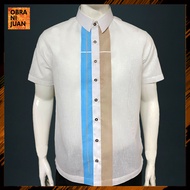 Obra ni Juan Cyclist/Semi-Slim fit/Polo Barong with Print - White (#2820)