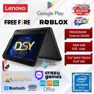 LENOVO |  LAPTOP FLIP 360 CHROMEBOOK l TOUCH SCREEN l PLAY STORE | 4GB RAM l SSD 32GB l Intel Celeron| Laptop Chromebook