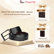Country Hide Belt H23017 - Cowhide Material with Pin Buckle Classic Design