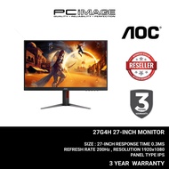 AOC 27G4H 27" INCH 1920x1080 1MS 200HZ IPS GAMING MONITOR 3YR WARRANTY