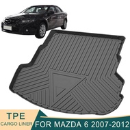Car Rear Trunk Mats Carpets For Mazda 6 2nd 2007-2012 Auto Car Cargo Liner All-Weather TPE Non-slip Trunk Mats Boot Tray Carpet Interior Accessories