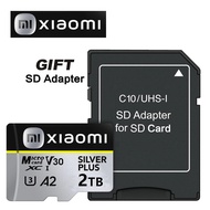 Xiaomi อัลตร้าไมโครการ์ด SD มินิ2TB 1TB 512GB 128GB แฟลชการ์ดไมโคร SD 256GB U3 A2 TF สำหรับกล้องโทรศ