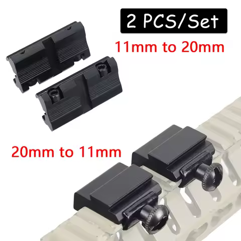2Pcs Scope Adapter Mount Base 11mm Dovetail to 20mm Picatinny Rail Mount Converter 9.5mm -10mm Dovet