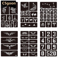 C5GOON 40 Styles Hollow Henna Tattoo Stencil Template New Body Hand Art Paste Drawing Temporary Tatt