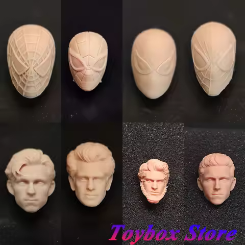 1/12 Spider Mask Unpainted Head Sculpt Tobey Andrew Garfield Tom Holland Fiction Movie Super Hero Wh