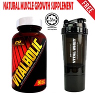 Vitalbolic Muscle Growth Activator by Pharmanutri, 90 Tablets, 45 Servings (Orange) + 3-in-1 Pharman