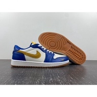 NK,AJ Jordan 1 Low OG "UCLA" PE White Blue yellow basketball sneaker*&*-
