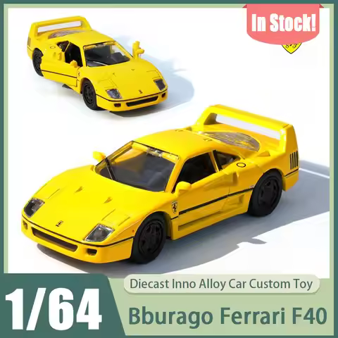New Bburago 1:64 Ferrari F40 Diecast Alloy Car Model Classic Supercar Simulation Replica Red Static 