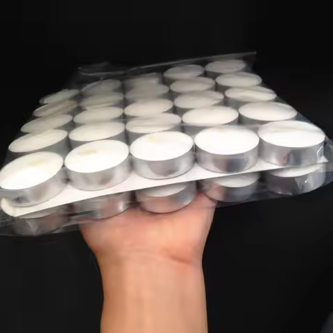 50 Pcs 8 Hours Tea Lights Candles Natural Paraffin Wax Unscented Smokeless Votive for Wedding Party 