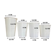[50 PCS] Plain White Hot Paper Cup 2.5oz 4oz 6.50z 8oz 9oz 12oz Good quality