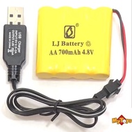 (Ready stok) 4.8v NI-CD battery AA700mAh + USB Charger 4.8v 250mA +charger 4.8v