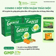 Combo 3 hộp viên ngậm thảo mộc Gezcol - Hỗ trợ giảm ho giúp giảm đờm giảm đau rát họng khản tiếng do