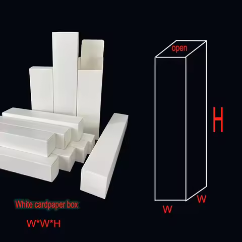 25pcs/lot White Color Cardpaper Rectangular Carton Gift Packing Box W*W 2x2 3*3 4x4 5*5 HIGH 14~ 36c