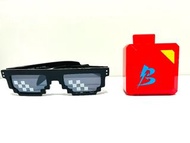 二手 馬賽克眼鏡  戰鬥陀螺 單顆收納盒