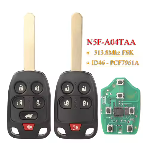 Jingyuqin N5F-A04TAA 5/6 Button Remote Car Key 313.8Mhz FSK ID46 For Honda Odyssey EX 2011 2012-2014