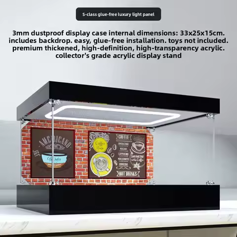 Acrylic dust-proof box suitable for LEGO 21319 Friends Cafe model transparent display box integrated