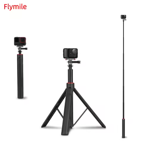 Flymile Selfie Stick Extendable Tripod for DJI Action 5 Pro/4/Osmo 360/Pocket 3/Insta 360 X5/Go Ultr