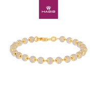 HABIB BEADS PLANET | Oro Italia 916 Yellow and White Gold Bracelet GW3023(5)