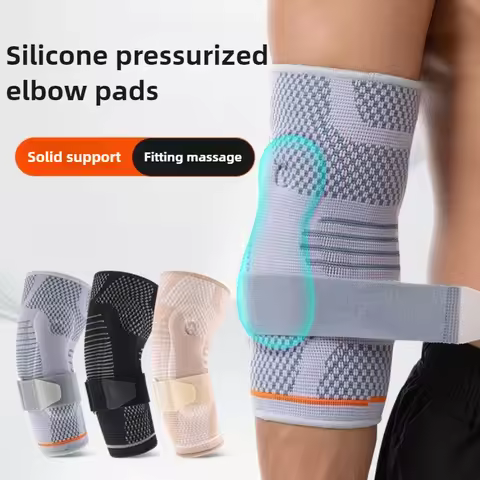 1Pcs Elbow Pads Silicone Compression Elbow Protection Sports Injuries 3D Knit Adjustable Elbow Suppo