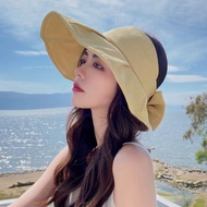 Sun Hat UV Top Hat Women 'S Summer Sun Hat UV Protection Sun Hat Brim Face Bow Bucket Fisherman Hat Korea Original J.lindeberg Fairliar∮ Pxg∮ DESCENTE ∮ Malbon∮ MARK LONA Ping∮ Pearly GATES☈☁☌