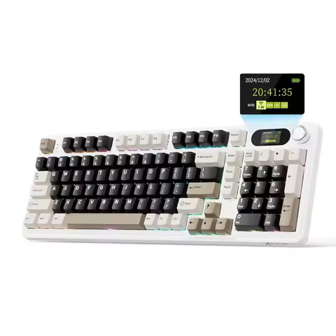 ATTACK SHARK X98Pro Wireless Mechanical Keyboard with Screen & Knob, Tri-mode Gasket Hot Swappable R