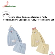 【Direct From Japan】gelato pique Doraemon Women’s Fleece Hoodie & Shorts Lounge Set – Soft Cozy Pajam