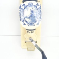 復古荷蘭 Pede Zassenhaus 咖啡研磨機 藍色古董手動德爾夫特磨豆機