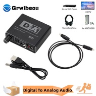 【Limited Quantity】 Grwibeou Hifi Dac Digital To Analog Audio Converter Rca 3.5mm Aux Rca Eadphone Am