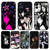 TPU black compatible protective case 【J-2】Anime Cartoon Junji Ito Tomie for Realme 8S 8i 9i 9 10 Pro