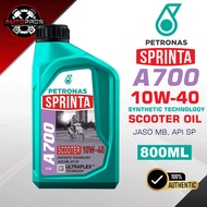 Petronas Sprinta A700 10W-40 Synthetic Technology Scooter Oil 800ml Jaso MB API SP