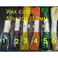 50 YARDS 1 MM WAX CORD