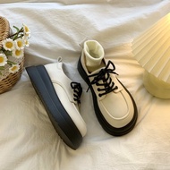 Leather Shoes - Thick Sole Elevated Style for Women