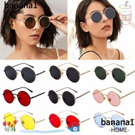 BANA Steampunk Sunglasses Metal Frame UV Protection Circle Glasses Round Sunglasses