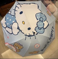 Sanrio Hello Kitty KT 吉蒂貓 三節 縮骨遮 晴雨傘 粉藍色 遮光