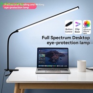 FUHUI LED Clip-on Desk Lamp, Eye-Caring 3 Mode Colors Desk Light with Clamp, LED Table Lamp Long Arm