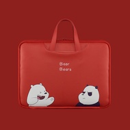 Lucky Red Laptop Bag Cute Cartoon Laptop Bag PU Leather Laptop Sleeve Waterproof Shockproof Portable Fit 12 13.3 14.1 15 15.6 16.1Inch