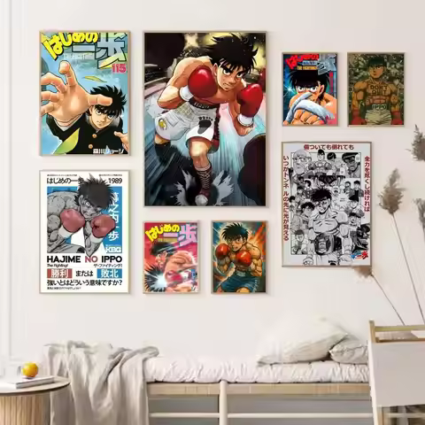 1PC Anime H-Hajime No Ippo Poster Self-adhesive Art Waterproof Paper Sticker Coffee House Bar Room W