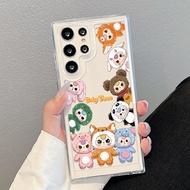 Samsung S25 Ultra S24 FE S24 Ultra Cute BABY THREE Hard Transparent Space Case for Samsung S25+ S24 