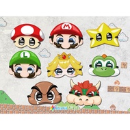 Super Mario Bros Character Birthday Party Mask/Mario Party Mask - Luigi - Peach - Toad - Yoshi - Bowser - Goomba - Starman