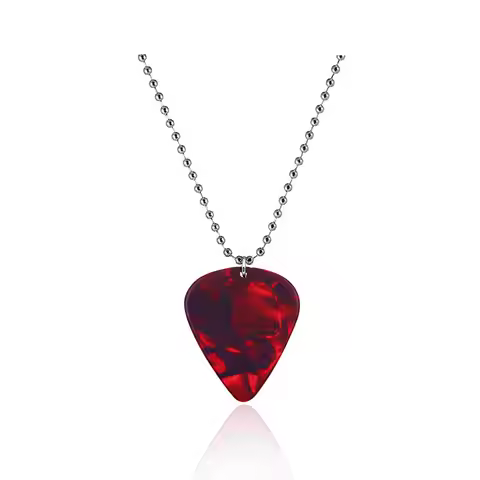 Guitar Pick Necklace Heart Ruby Pendant Necklace Strange Horror Things Guitar Pick Pendant Necklace
