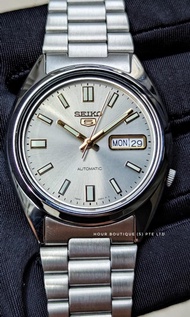 Brand New Seiko 5 Grey Dial with Gold Index Automatic Watch SNXS75K1