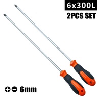 Toolstar 12Inch Long Slotted Cross Screwdriver Magnetic Screwdriver with Rubber Handle