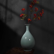 Ru Kiln Vase Jade Pot Spring Antique Chinese Style Living Room TV Cabinet Flower Arrangement Sky Blu