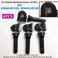 4PCS High Quality TPMS Tire Pressure Monitoring Sensor 433MHz 52940-BV100 52940-CG100 52940-Q3100 Fo