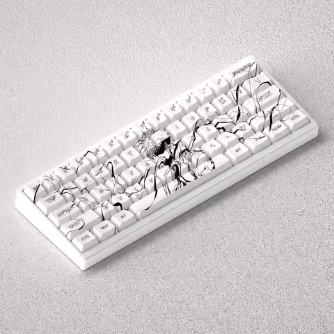 73 Keys Anime Keycaps Gojo Satoru PBT Dye Sub Cherry White Japanese for 61 65 68 Mechanical Keyboard