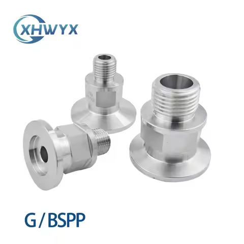 G1/4" 3/8" 1/2" 3/4" 1" BSPP Male Thread to KF16 KF25 Vacuum 304 Stainless Steel Vacuum Flange Pipe 